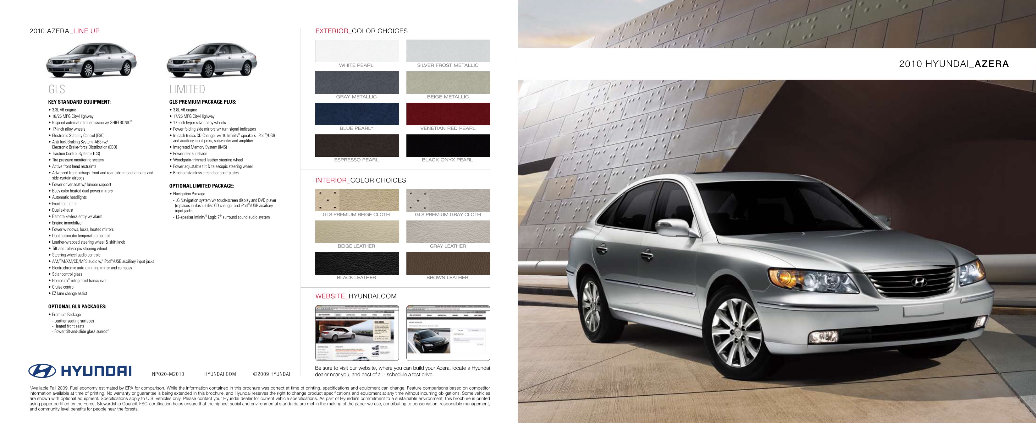2010 Hyundai Azera Brochure Page 1